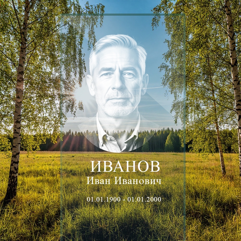 Прозрачный с гравировкой